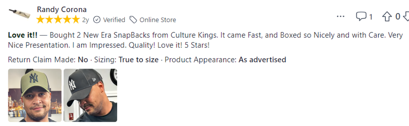 Culture Kings Customer Review