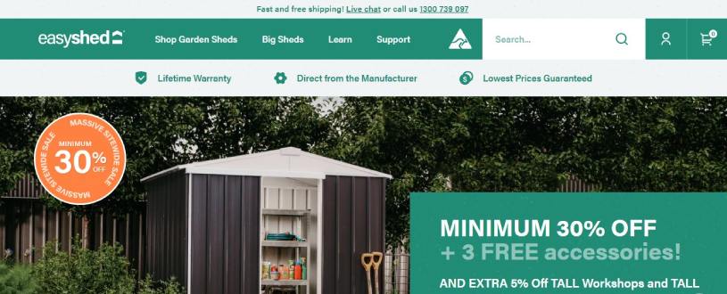 easy shed discount code