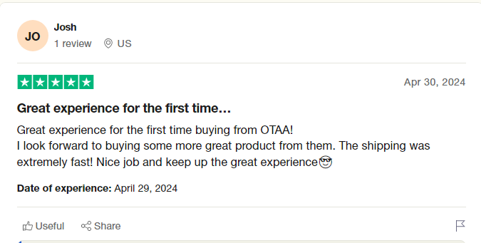OTAA Customer Review